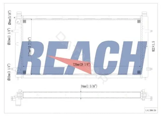 Радиатор охлаждения REACH 1.41.2098.534