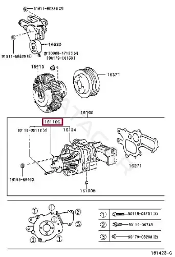 Водяной насос / Помпа TOYOTA 16110-69045