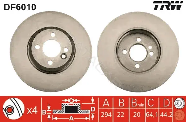 Тормозные диски TRW DF6010