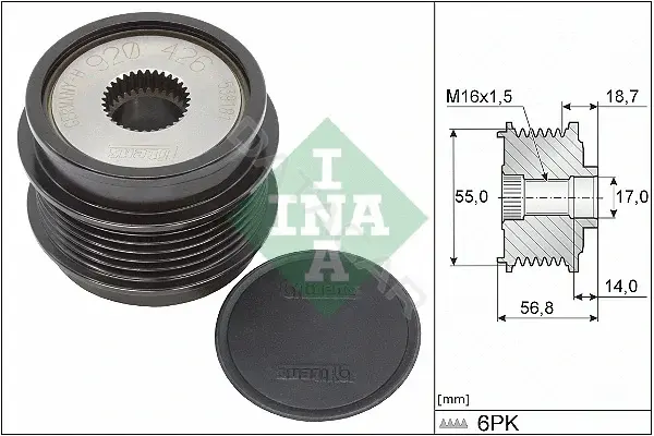 Шкив генератора INA 535034110