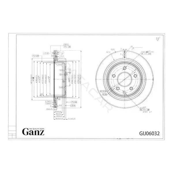 Тормозные диски GANZ GIJ06032