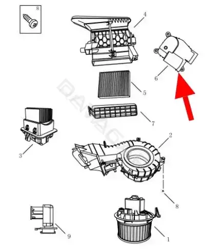 Привод заслонки отопителя GEELY 8022003700