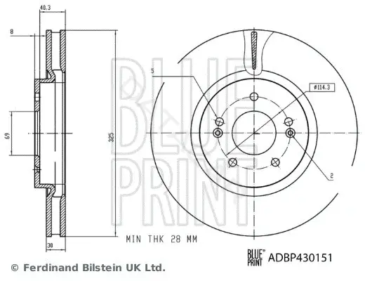 Тормозные диски BLUE PRINT ADBP430151
