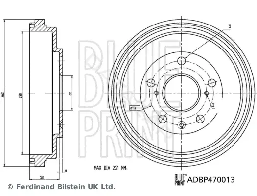 Тормозной барабан BLUE PRINT ADBP470013