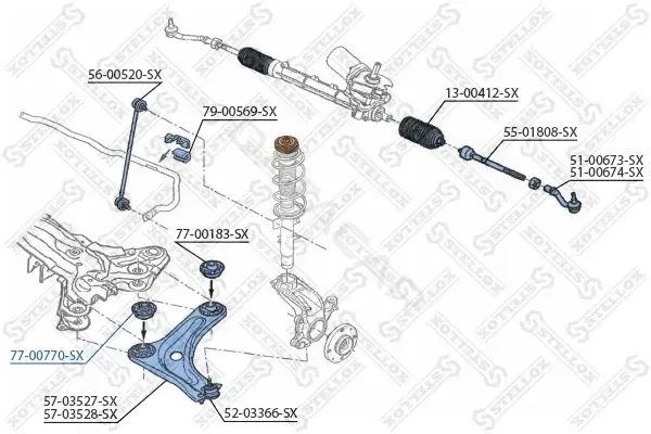 Сайлентблок рычага STELLOX 77-00770-SX