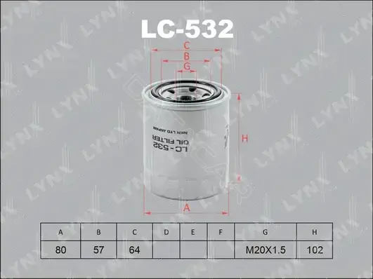 Масляный фильтр LYNXAUTO LC-532