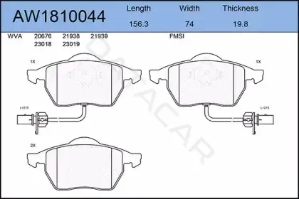 Тормозные колодки AYWIPARTS AW1810044