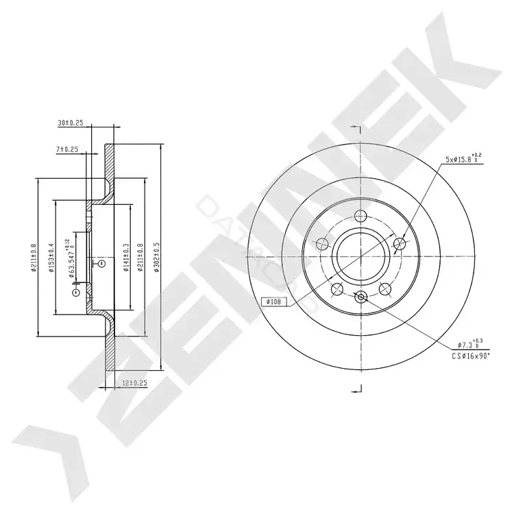 Тормозные диски ZENNEK DBD0600