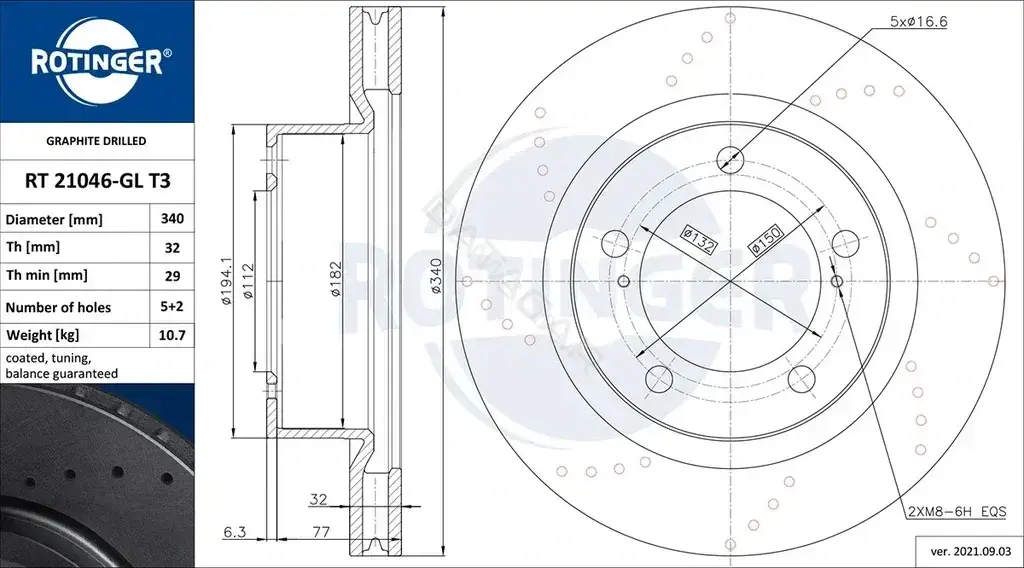 Тормозные диски ROTINGER RT21046-GLT3