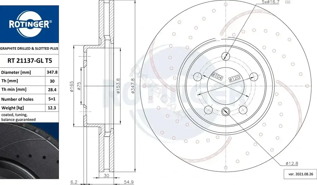 Тормозные диски ROTINGER RT21137-GLT5