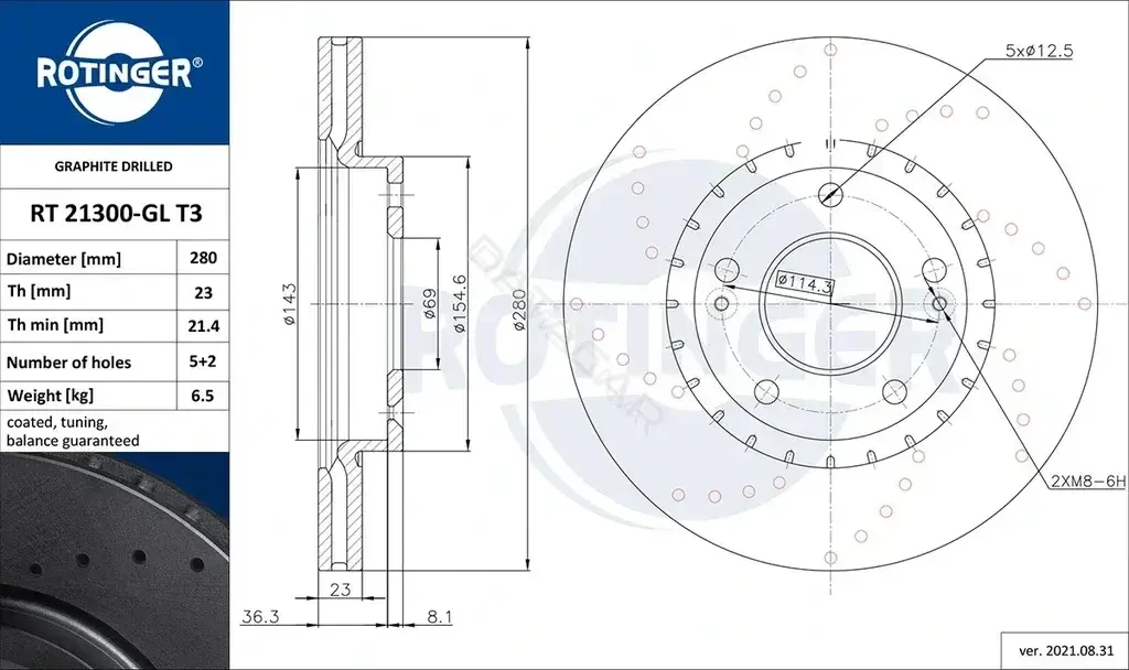 Тормозные диски ROTINGER RT21300-GLT3