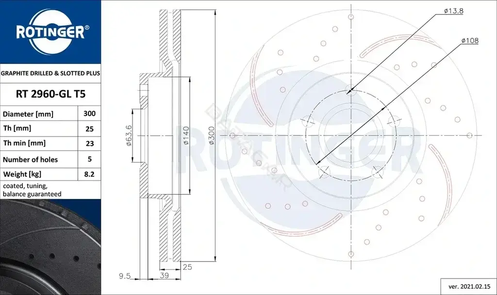 Тормозные диски ROTINGER RT2960-GLT5