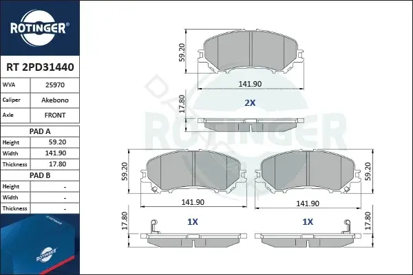 Тормозные колодки ROTINGER RT2PD31440