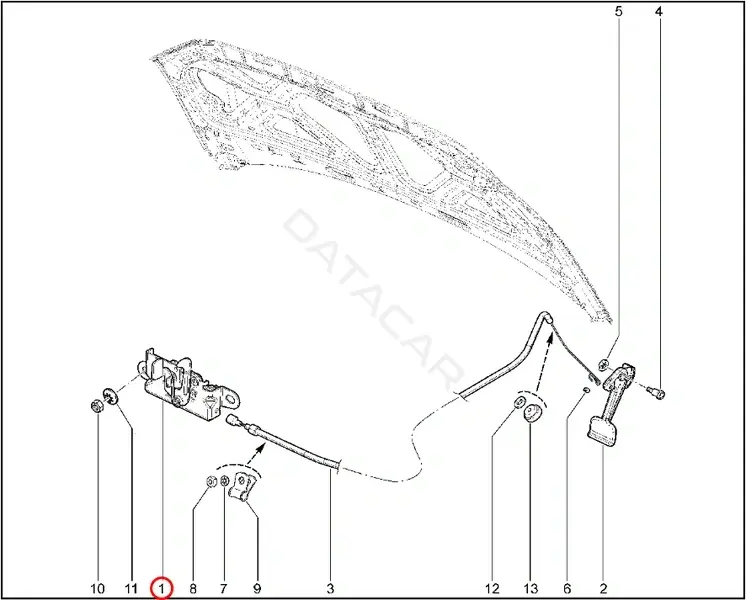 Замок капота LADA 21900840601000