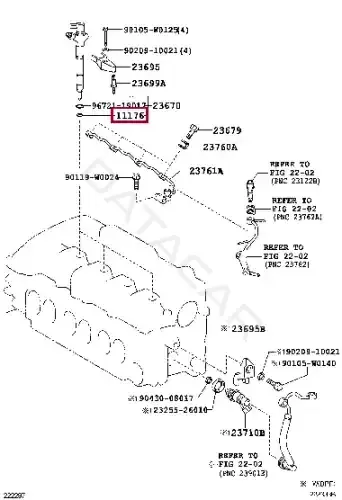 Ремкомплект форсунок TOYOTA 11176-26020
