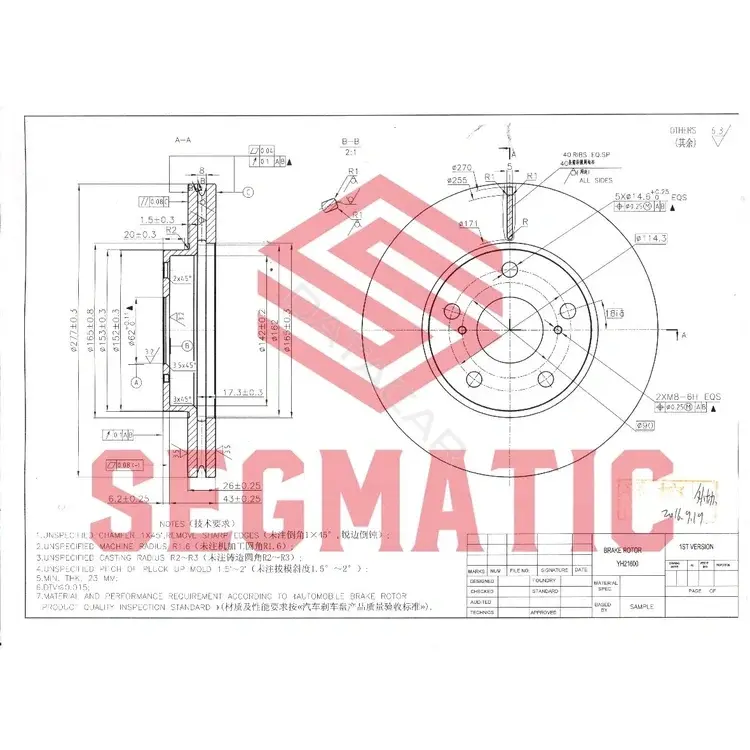 Тормозные диски SEGMATIC SBD30093294