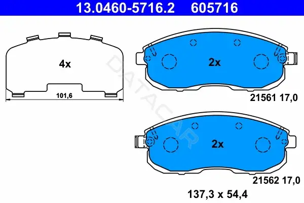 Тормозные колодки ATE 13.0460-5716.2