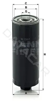 Масляный фильтр MANN W735/1