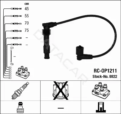 Высоковольтные провода NGK 8822