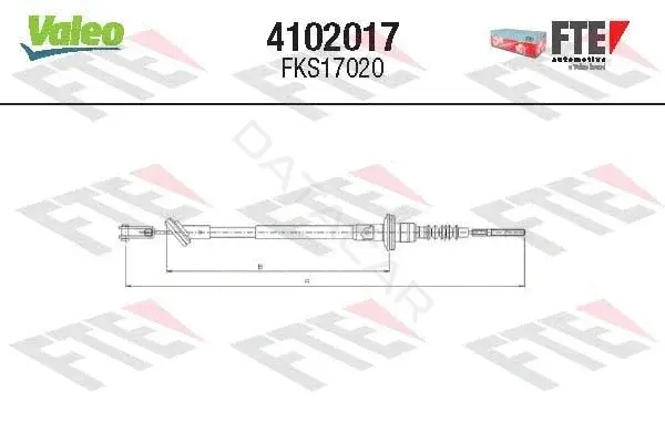 Трос сцепления VALEO 4102017