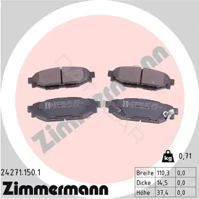 Тормозные колодки ZIMMERMANN 24271.150.1