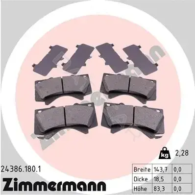 Тормозные колодки ZIMMERMANN 24386.180.1