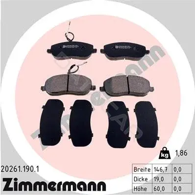 Тормозные колодки ZIMMERMANN 20261.190.1