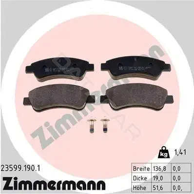 Тормозные колодки ZIMMERMANN 23599.190.1