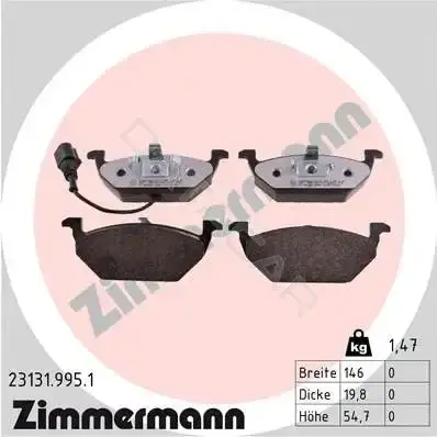 Тормозные колодки ZIMMERMANN 23131.995.1