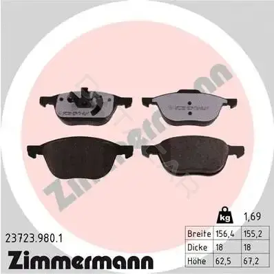 Тормозные колодки ZIMMERMANN 23723.980.1