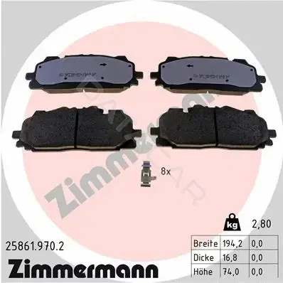 Тормозные колодки ZIMMERMANN 25861.970.2