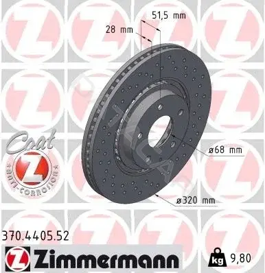 Тормозные диски ZIMMERMANN 370.4405.52