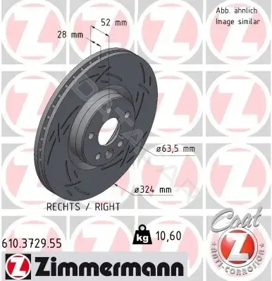 Тормозные диски ZIMMERMANN 610.3729.55