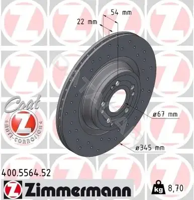 Тормозные диски ZIMMERMANN 400.5564.52