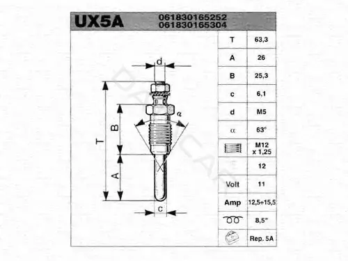 Свечи накала MAGNETI MARELLI 062900038304