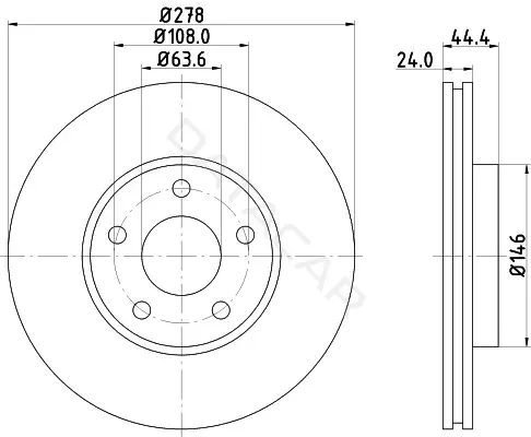 Тормозные диски BEHR/HELLA/PAGID 8DD355110-281