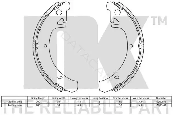 Барабанные колодки NK 2723442