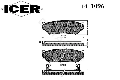 Тормозные колодки ICER 141096