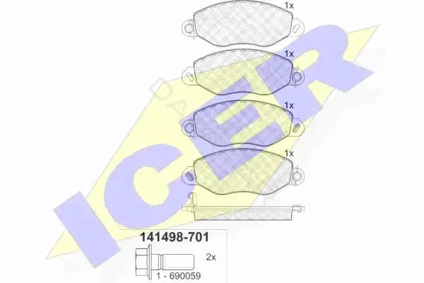 Тормозные колодки ICER 141498-701