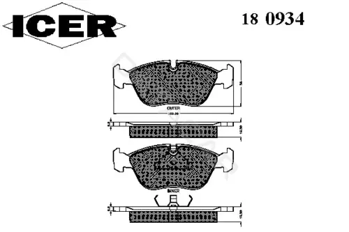 Тормозные колодки ICER 180934