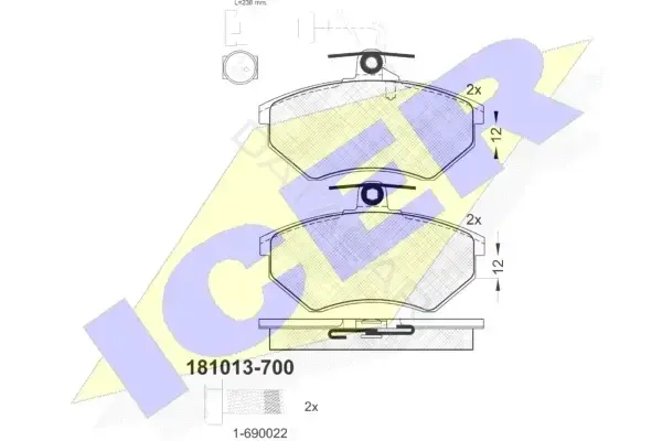 Тормозные колодки ICER 181013-700