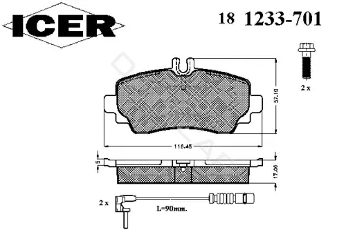 Тормозные колодки ICER 181233-701