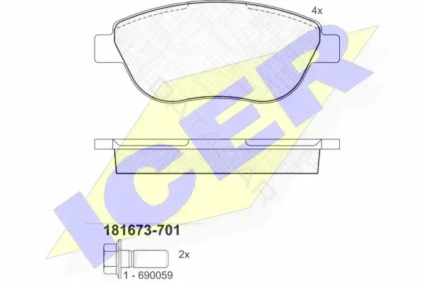 Тормозные колодки ICER 181673-701