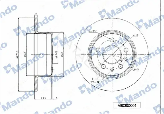 Тормозные диски MANDO MBC030004
