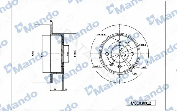 Тормозные диски MANDO MBC030012
