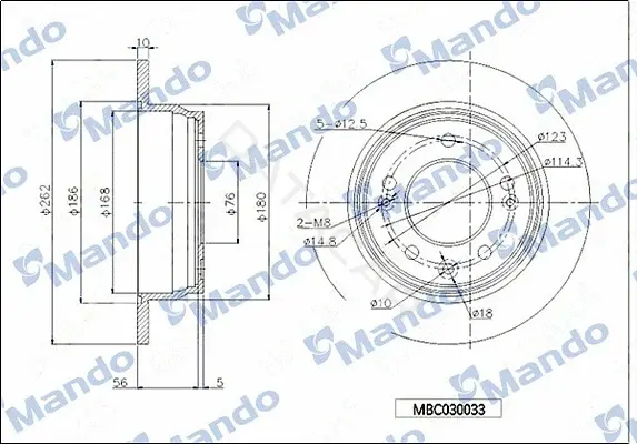 Тормозные диски MANDO MBC030033