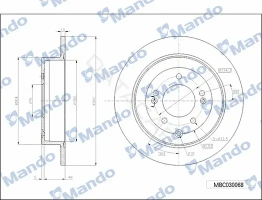 Тормозные диски MANDO MBC030068