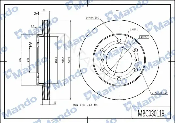 Тормозные диски MANDO MBC030119