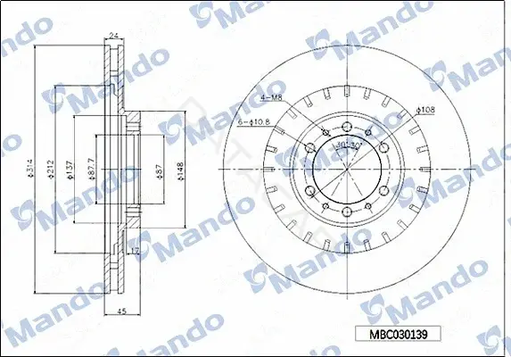 Тормозные диски MANDO MBC030139