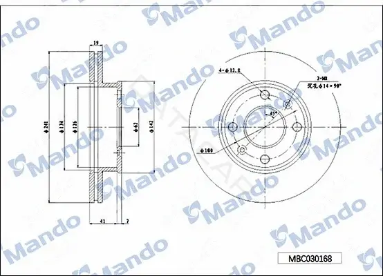Тормозные диски MANDO MBC030168